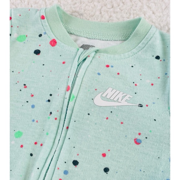 NIKE • Mint/Multi Dotted Sleeper Footie Pajamas - Picture 7 of 15